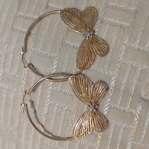 Butterfly Hoop Earrings